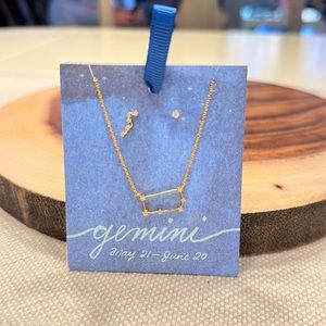 Anthropologie zodiac necklace and earring set